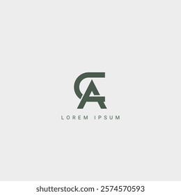 Alphabet CA AC Letter Modern Monogram Style Logo Design. Initial vector template