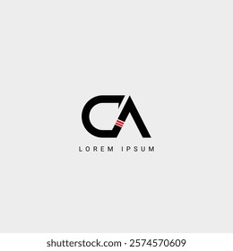 Alphabet CA AC Letter Modern Monogram Style Logo Design. Initial vector template