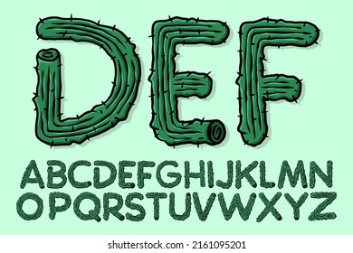 Alphabet cactus style text vector