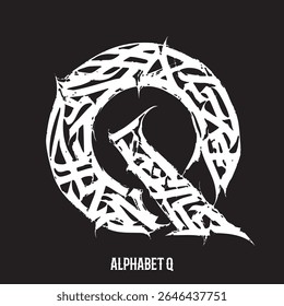alphabet with calligraphy art style