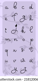 Alphabet, calligraphy. English alphabet to create inscriptions, design, notepads, planner, and diaries. 