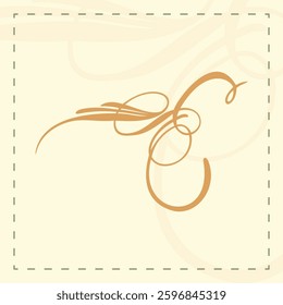 Alphabet calligraphy letter E. Decorative vintage retro. Vector illustration 