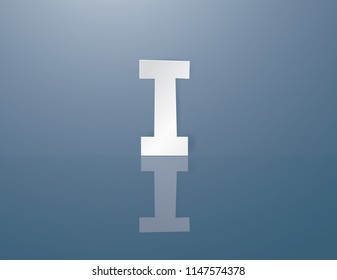 Alphabet I Calligraphy Sample Styles paper on blue background.Vector craft and illustration style