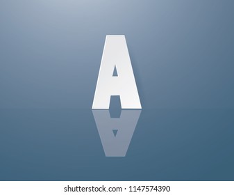 Alphabet A Calligraphy Sample Styles paper on blue background.Vector craft and illustration style