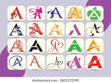 Alphabet A calligraphy Stylish Font