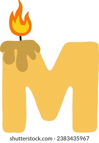 an alphabet with a candle theme