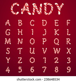 Alphabet candy style vector art and illustration.