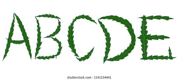 alphabet. cannabis. vector.