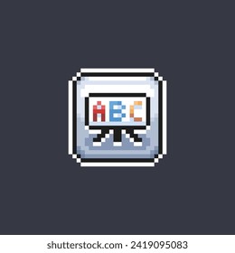 Alphabet in canvas sign in pixel art style