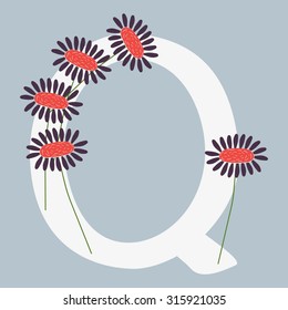 alphabet capital . botany, the letter "Q"
