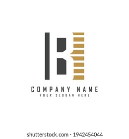 Alphabet capital logo. Creative design concept square shape, stripe line with hidden letter B logo for initial, business identity.