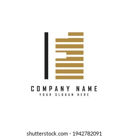 Alphabet capital logo. Creative design concept square shape, stripe line with hidden letter F logo for initial, business identity.