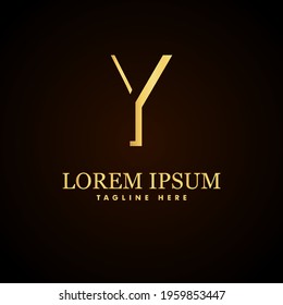 Alphabet capital logo creative design concept 3d shape silhouette for initial business identity with hidden letter Y