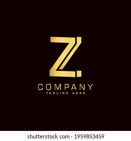 Alphabet capital logo creative design concept 3d shape silhouette for initial business identity with hidden letter Z