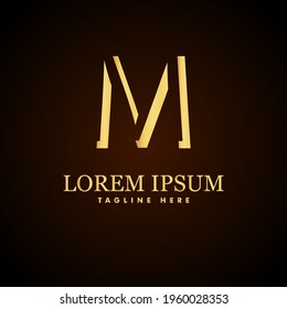 Logo de capital alfabético concepto de diseño creativo silueta de forma 3d para identidad empresarial inicial con letra oculta M