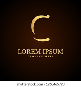 Alphabet capital logo creative design concept 3d shape silhouette for initial business identity with hidden letter c