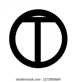 Alphabet Capital T in circle vector
