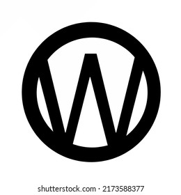 Alphabet Capital W in circle vector