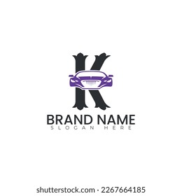 Alphabet with car logo vector illustration design 