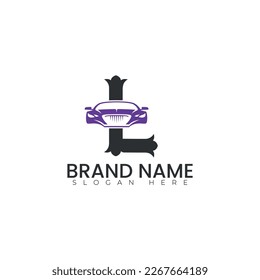 Alphabet with car logo vector illustration design 