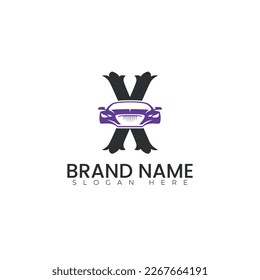 Alphabet with car logo vector illustration design 