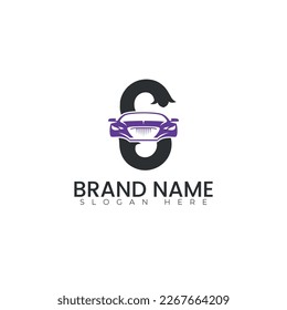 Alphabet with car logo vector illustration design 