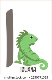 Alphabet cards for kids. Educational ABC card for preschool education with animals and letters vector illustration set. Cards with cute characters and English words in alphabetical order.