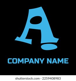 Alphabet A cartoon doodle initial letter logo template