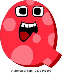an alphabet with cartoon face theme