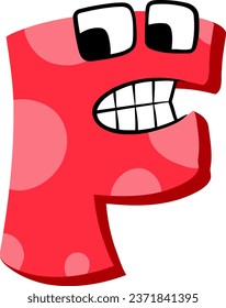 un alfabeto con el tema de la cara de la caricatura