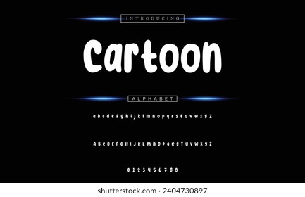 alphabet, cartoon font, playful joyful letters for fun logo, exclaiming headline, comic book speech typography, game design. Vector typographic design
