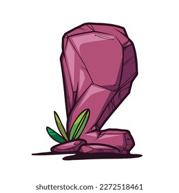alphabet cartoon illustration, A - Z colored rock nature vector design