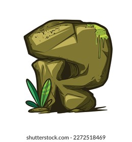 alphabet cartoon illustration, A - Z colored rock nature vector design