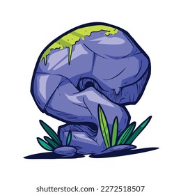 alphabet cartoon illustration, A - Z colored rock nature vector design