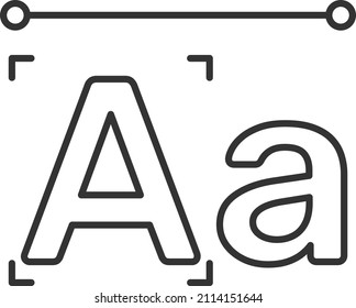 Alphabet case convert Vector Icon Design, Offset Printing Symbol, Digital Printer Services Sign, Cmyk Color print equipment Stock illustration, Font Size Concept