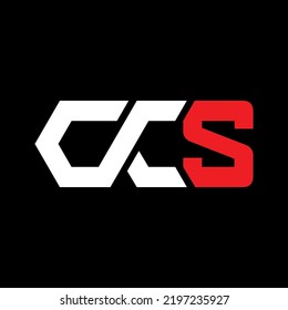 Alphabet CCS or SCC luxury initial letters brand monogram on black background.