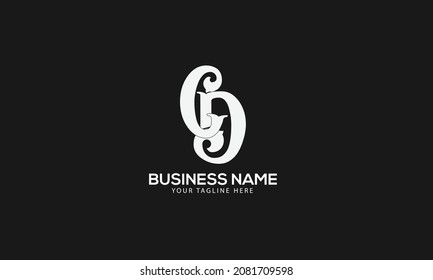 Alphabet CD or DC initial fish abstract monogram vector logo template