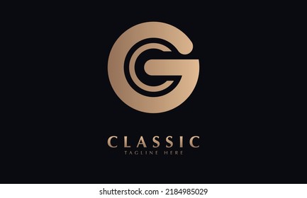plantilla de monogramo del logotipo del vector del alfabeto cg o gc