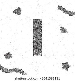 Alphabet chalk letter I. Style text effect. Grunge texture background