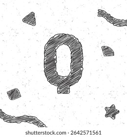 Alfabet krijtletter Q. Stijl tekst effect. Grunge textuur achtergrond