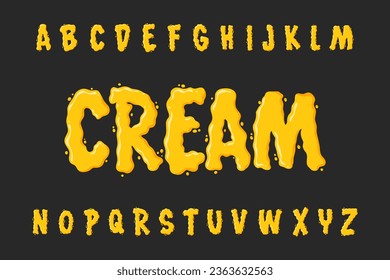 Vector Líquido Amarillo de Crema de Queso Alphabet