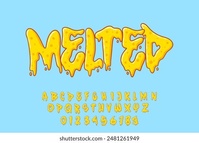 Alphabet Chese Melt Typo Letters vector