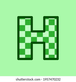 Alphabet chessboard design. Word chessboard. letter H