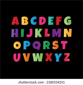 alphabet for children. bright letters and numbers. vector symbols