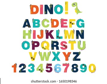 alphabet for children. Kids learning material. Card for learning alphabet . color alphabet with dinosaurs