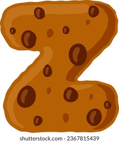 un alfabeto con un tema de choco chip