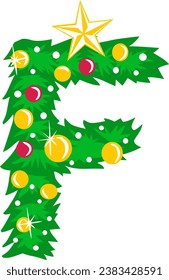 an alphabet with a christmas tree theme