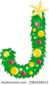 an alphabet with a christmas tree theme