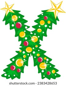 ein Alphabet mit einem Weihnachtsbaumthema