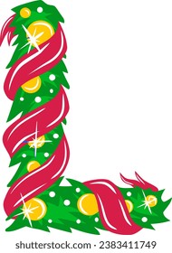 an alphabet with christmas wreath theme